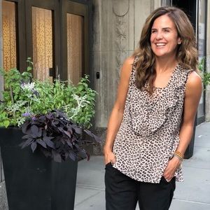 Leopard Print CABI Flutter Blouse